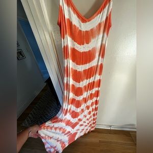 Maxi Gypsy 05 Dress- Coral tie dye color